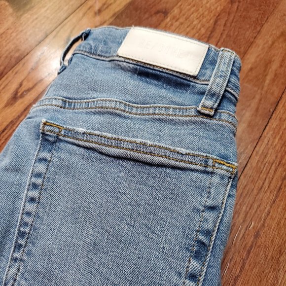 Re/Done 90s High Rise Ankle Crop Jeans Light Stone 27 - Picture 3 of 6